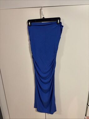 SHEIN Royal Blue Ruched Maxi Skirt